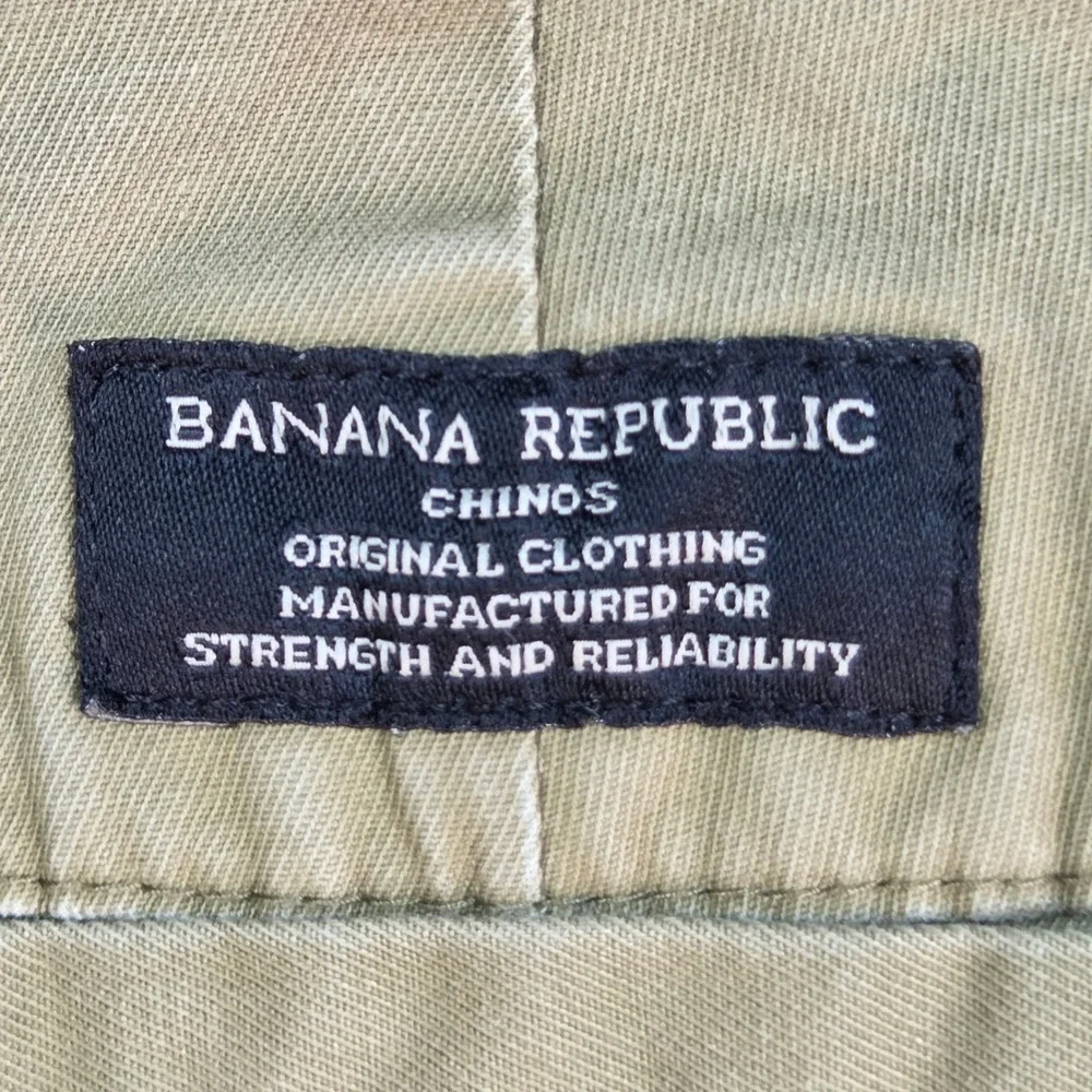 Banana Republic Emerson Chino Pants Mens 33x32 Straight Leg Stretch Twill Khaki